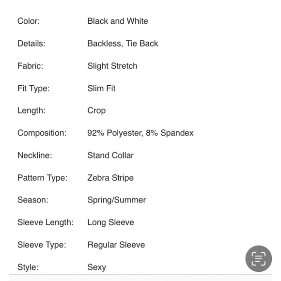 🔴 4/$12 NWOT Black & White Zebra Print Backless Crop Top  Size Large - Picture 11 of 11